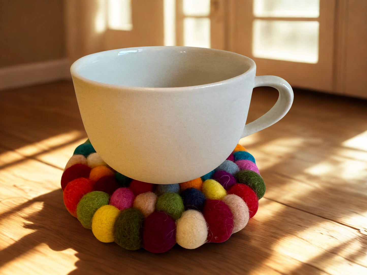 Round multicolour coaster (Pack of 4)