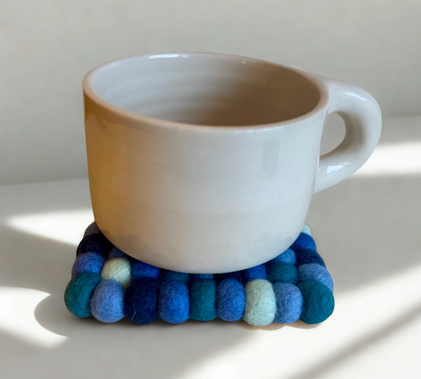 Blue tint Wool Felt Coasters (Pack of 4)