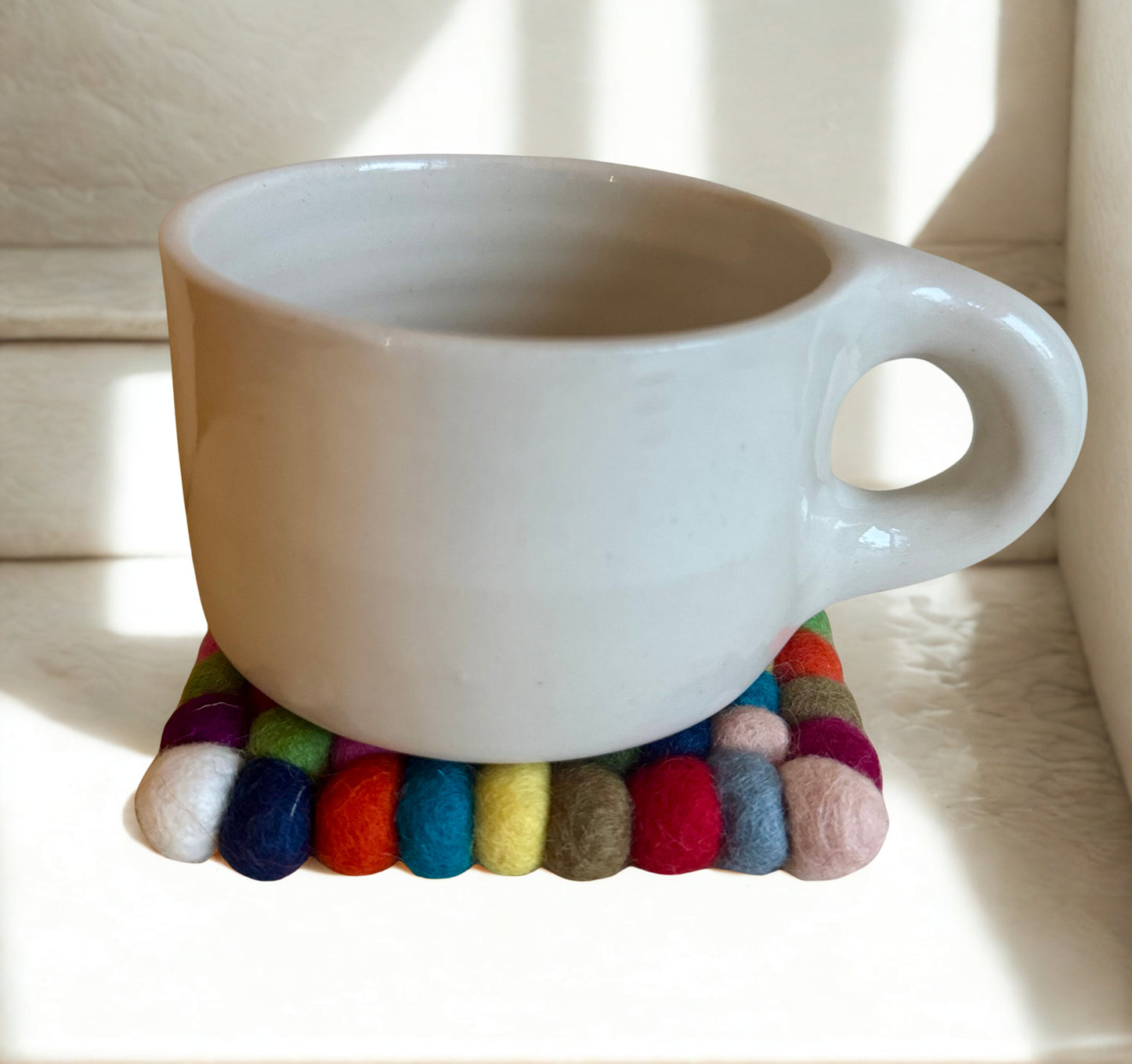 Multicolour Wool Felt Coaster, Pack of 4