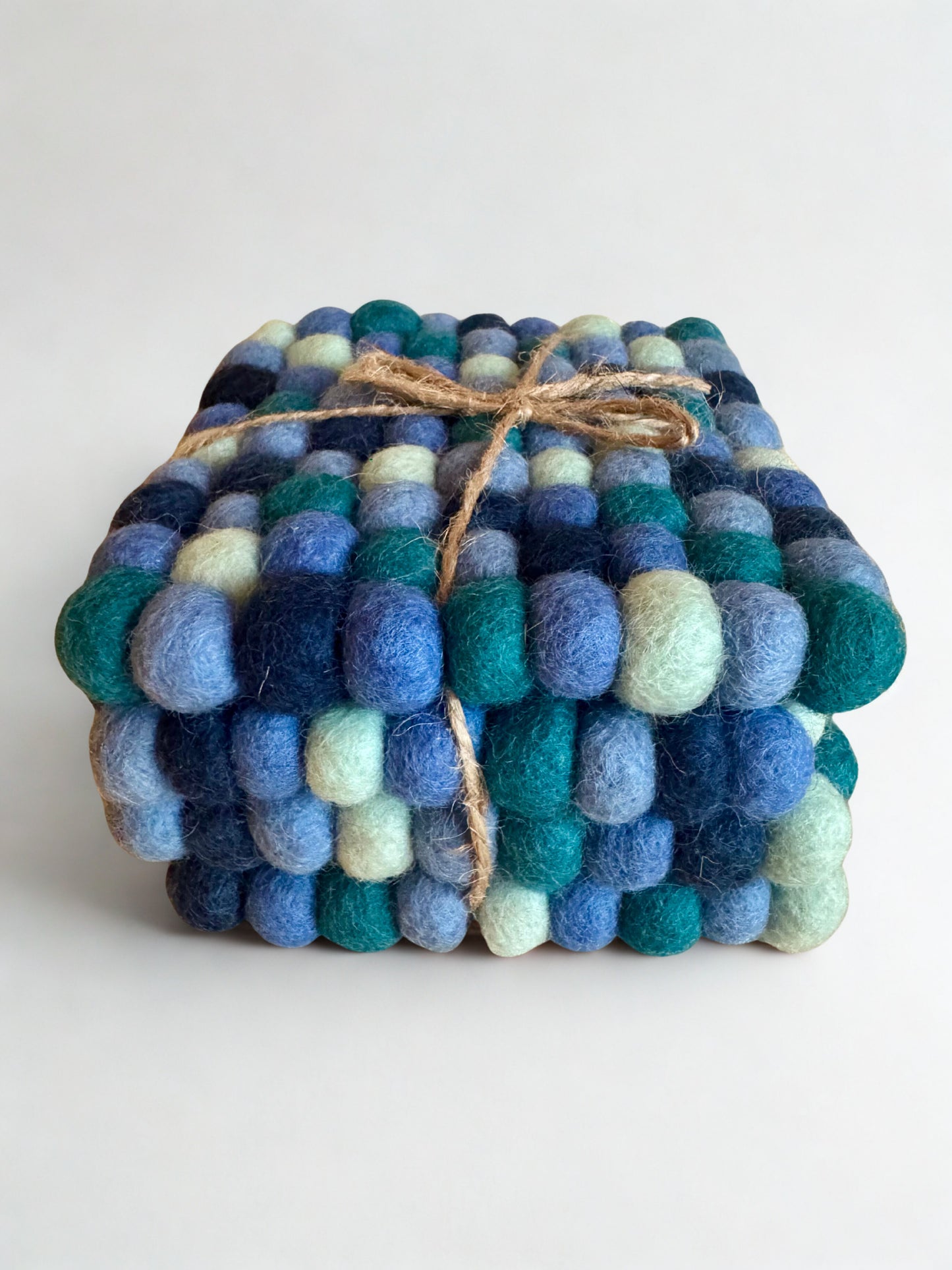 Blue tint Wool Felt Coasters (Pack of 4)