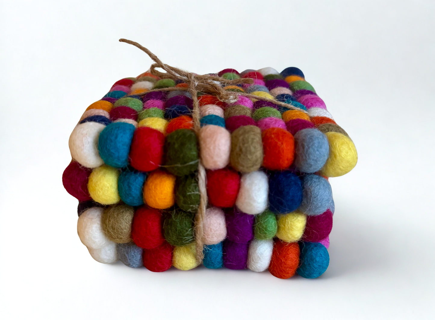 Multicolour Wool Felt Coaster, Pack of 4
