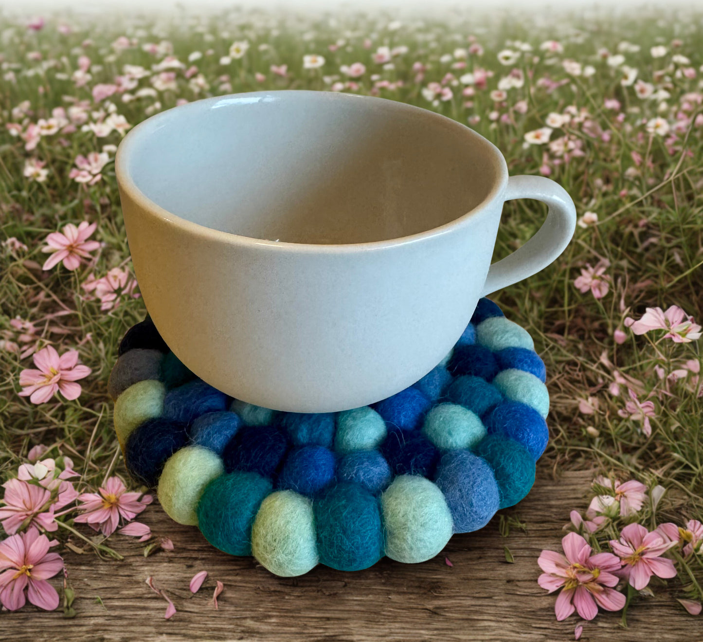 Round blue tint Coaster (Pack of 4)